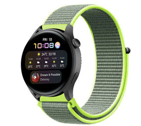 Strap-it® Huawei Watch 3 (Pro) nylon band (fluoriserend) Strap-it® Huawei Watch 3 (Pro) nylon band (fluoriserend)