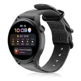 Strap-it® Huawei Watch 3 (Pro) nylon gesp band (zwart)