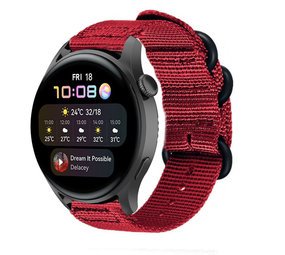 Strap-it® Huawei Watch 3 (Pro) nylon gesp band (rood)