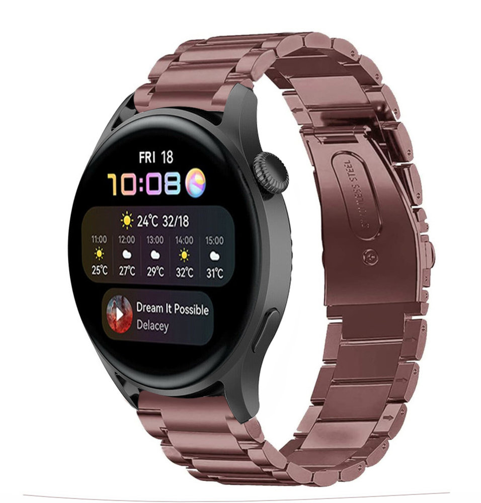 Strap-it® Strap-it Huawei Watch 3 (Pro) stalen band (brons-goud)