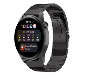 Strap-it® Huawei Watch 3 (Pro) metalen bandje (zwart)