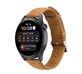 Strap-it® Huawei Watch 3 (Pro) leren band (bruin) Strap-it® Huawei Watch 3 (Pro) leren band (bruin)