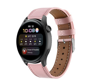 Strap-it® Huawei Watch 3 (Pro) bandje leer (roze)