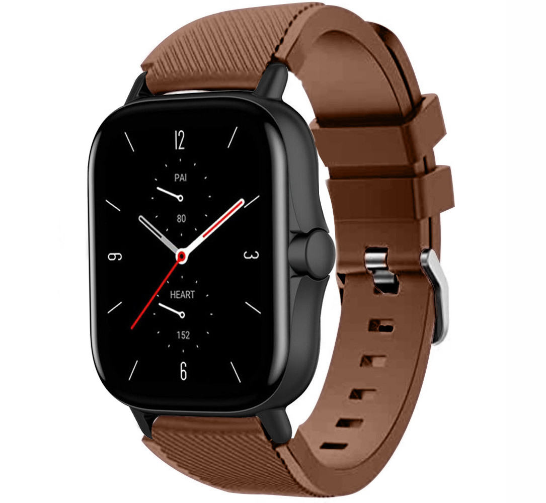Strap-it® Strap-it Amazfit GTS 2 siliconen bandje (koffiebruin)