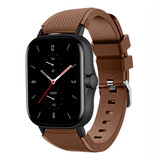 Strap-it® Amazfit GTS 2 siliconen bandje (koffiebruin)