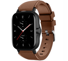Strap-it® Amazfit GTS 2 siliconen bandje (koffiebruin)