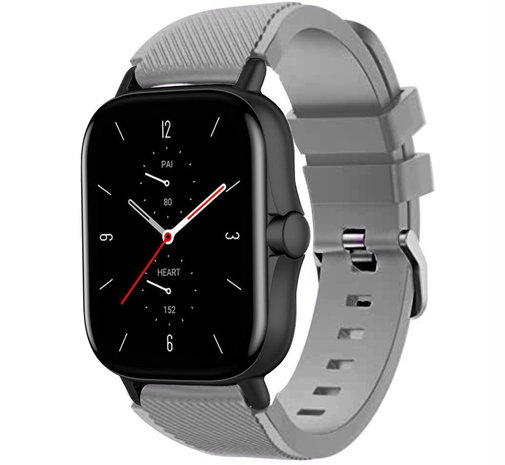 Strap-it® Strap-it Amazfit GTS 2 siliconen bandje (grijs)