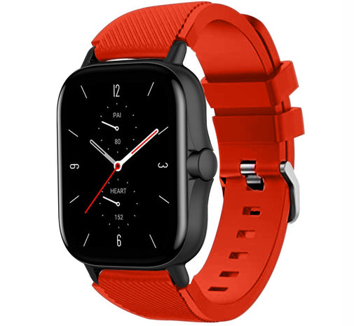 Strap-it® Strap-it Amazfit GTS 2 siliconen bandje (rood)