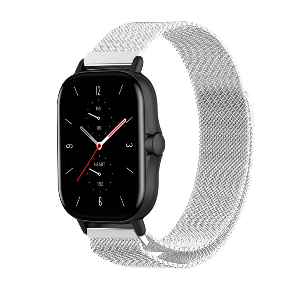 Strap-it® Strap-it Amazfit GTS 2 Milanese band (zilver) Strap-it® Strap-it Amazfit GTS 2 Milanese band (zilver)