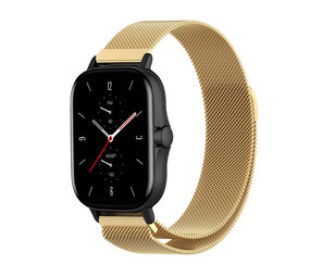 Strap-it® Amazfit GTS 2 Milanese band (goud) Strap-it® Amazfit GTS 2 Milanese band (goud)