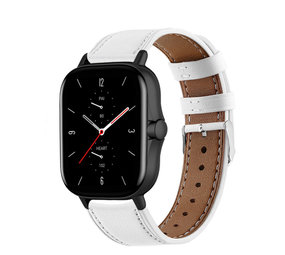 Strap-it® Amazfit GTS 2 bandje leer (wit)