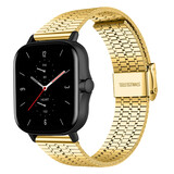 Strap-it® Amazfit GTS 2 roestvrij stalen band (goud)