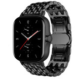 Strap-it® Amazfit GTS 2 stalen draak band (zwart)