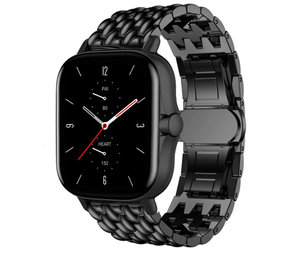 Strap-it® Amazfit GTS 2 stalen draak band (zwart)