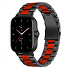 Strap-it® Strap-it Amazfit GTS 2 stalen band (zwart/rood) Strap-it® Strap-it Amazfit GTS 2 stalen band (zwart/rood)
