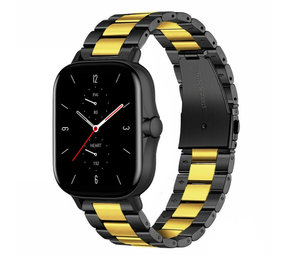 Strap-it® Amazfit GTS 2 stalen band (zwart/goud)