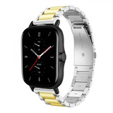 Strap-it® Amazfit GTS 2 stalen band (zilver/goud)