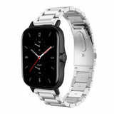 Strap-it® Amazfit GTS 2 stalen band (zilver) Strap-it® Amazfit GTS 2 stalen band (zilver)