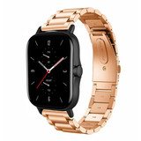 Strap-it® Amazfit GTS 2 stalen band (rosé goud)