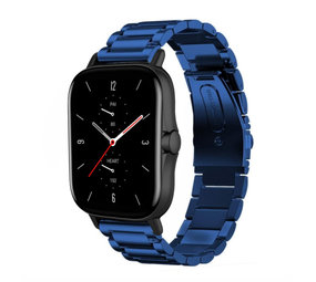 Strap-it® Amazfit GTS 2 stalen band (blauw) Strap-it® Amazfit GTS 2 stalen band (blauw)