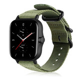Strap-it® Amazfit GTS 2 nylon gesp band (groen)