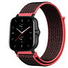 Strap-it® Strap-it Amazfit GTS 2 nylon band (zwart/rood) Strap-it® Strap-it Amazfit GTS 2 nylon band (zwart/rood)