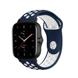 Strap-it® Amazfit GTS 2 sport band (blauw/wit) Strap-it® Amazfit GTS 2 sport band (blauw/wit)