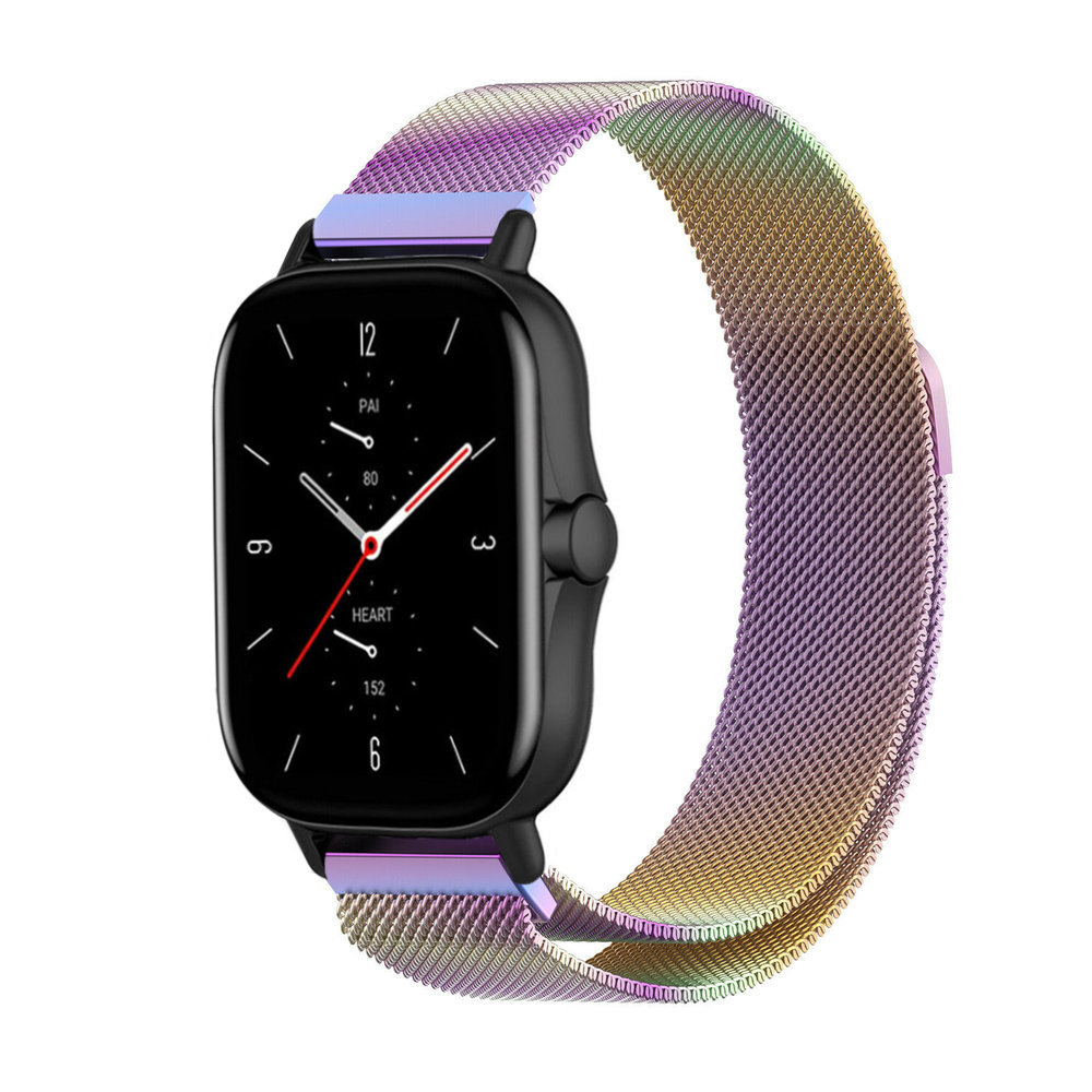 Strap-it® Strap-it Amazfit GTS 2 Milanese band (regenboog)