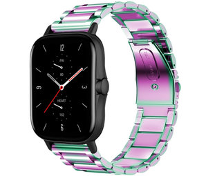 Strap-it® Amazfit GTS 2 stalen band (regenboog)