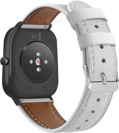 Strap-it® Strap-it Amazfit GTS 3 bandje leer (wit)