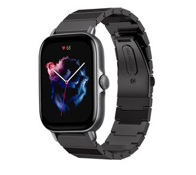 Strap-it® Amazfit GTS 3 metalen bandje (zwart)