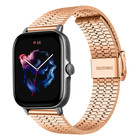Strap-it® Strap-it Amazfit GTS 3 roestvrij stalen band (rosé goud)