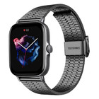 Strap-it® Strap-it Amazfit GTS 3 roestvrij stalen band (zwart)