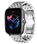 Strap-it® Strap-it Amazfit GTS 3 stalen draak band (zilver)