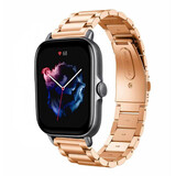 Strap-it® Amazfit GTS 3 stalen band (rosé goud) Strap-it® Amazfit GTS 3 stalen band (rosé goud)