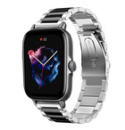 Strap-it® Strap-it Amazfit GTS 3 stalen band (zilver/zwart)