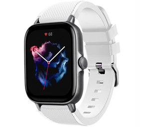 Strap-it® Amazfit GTS 3 siliconen bandje (wit)