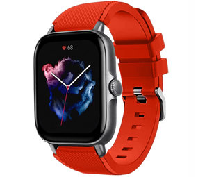 Strap-it® Amazfit GTS 3 siliconen bandje (rood)