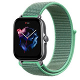 Strap-it® Amazfit GTS 3 nylon bandje (mint)