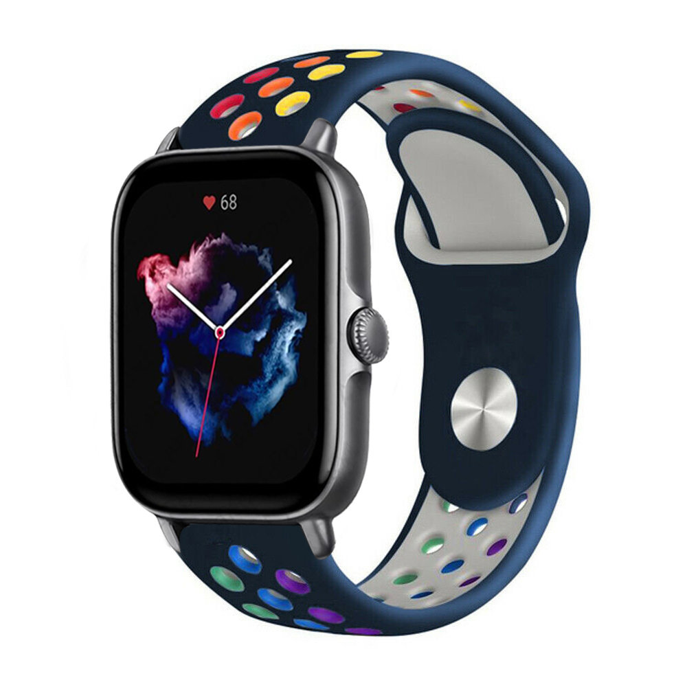 Strap-it® Strap-it Amazfit GTS 3 sport band (donkerblauw/kleurrijk) Strap-it® Strap-it Amazfit GTS 3 sport band (donkerblauw/kleurrijk)