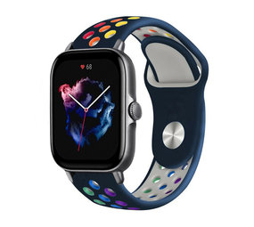 Strap-it® Amazfit GTS 3 sport band (donkerblauw/kleurrijk) Strap-it® Amazfit GTS 3 sport band (donkerblauw/kleurrijk)