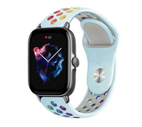Strap-it® Amazfit GTS 3 sport band (lichtblauw/kleurrijk)
