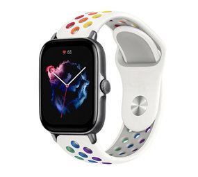 Strap-it® Amazfit GTS 3 sport band (wit/kleurrijk) Strap-it® Amazfit GTS 3 sport band (wit/kleurrijk)