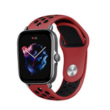 Strap-it® Amazfit GTS 3 sport band (rood/zwart) Strap-it® Amazfit GTS 3 sport band (rood/zwart)