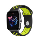 Strap-it® Amazfit GTS 3 sport band (zwart/geel) Strap-it® Amazfit GTS 3 sport band (zwart/geel)