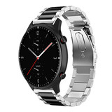 Strap-it® Amazfit GTR 2 stalen band (zilver/zwart)