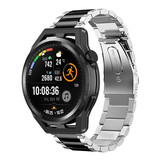 Strap-it® Huawei GT Runner stalen band (zilver/zwart) Strap-it® Huawei GT Runner stalen band (zilver/zwart)