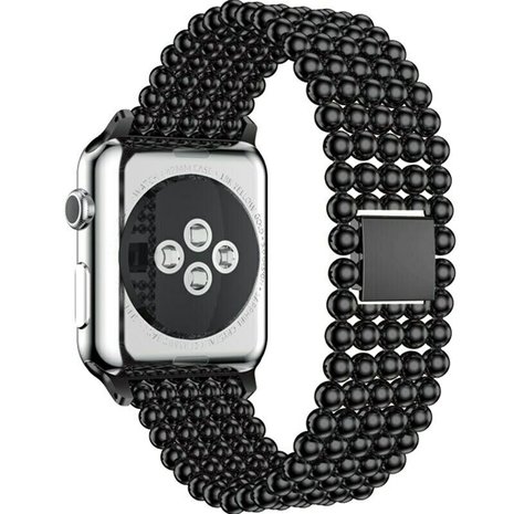 Strap-it® Strap-it Apple Watch stalen kralen band (zwart)