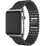 Strap-it® Apple Watch stalen kralen band (zwart)