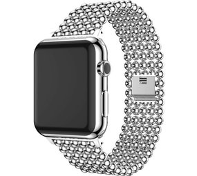Strap-it® Apple Watch stalen kralen band (zilver)